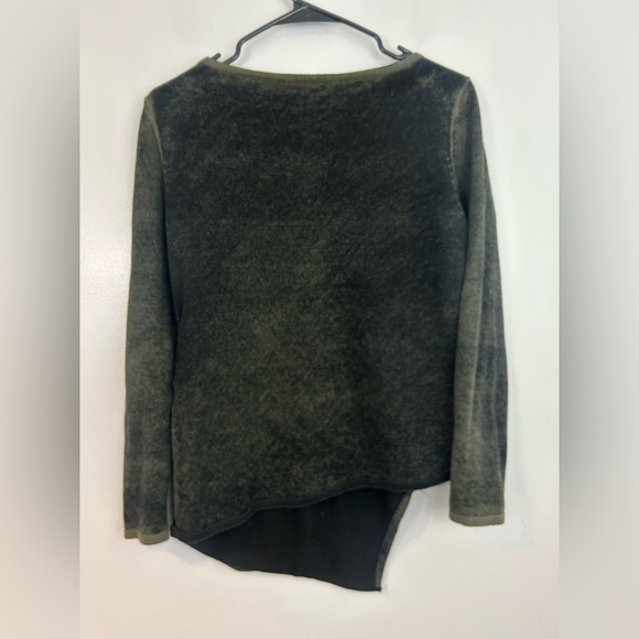 Bianca Nygard Olive Green & Black Asymmetrical Zipper Pullover Sweater Medium - Picture 10 of 10